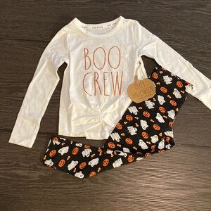 Rae Dunn little girls, Boo Crew set. Size 4. Long sleeve top and leggings.